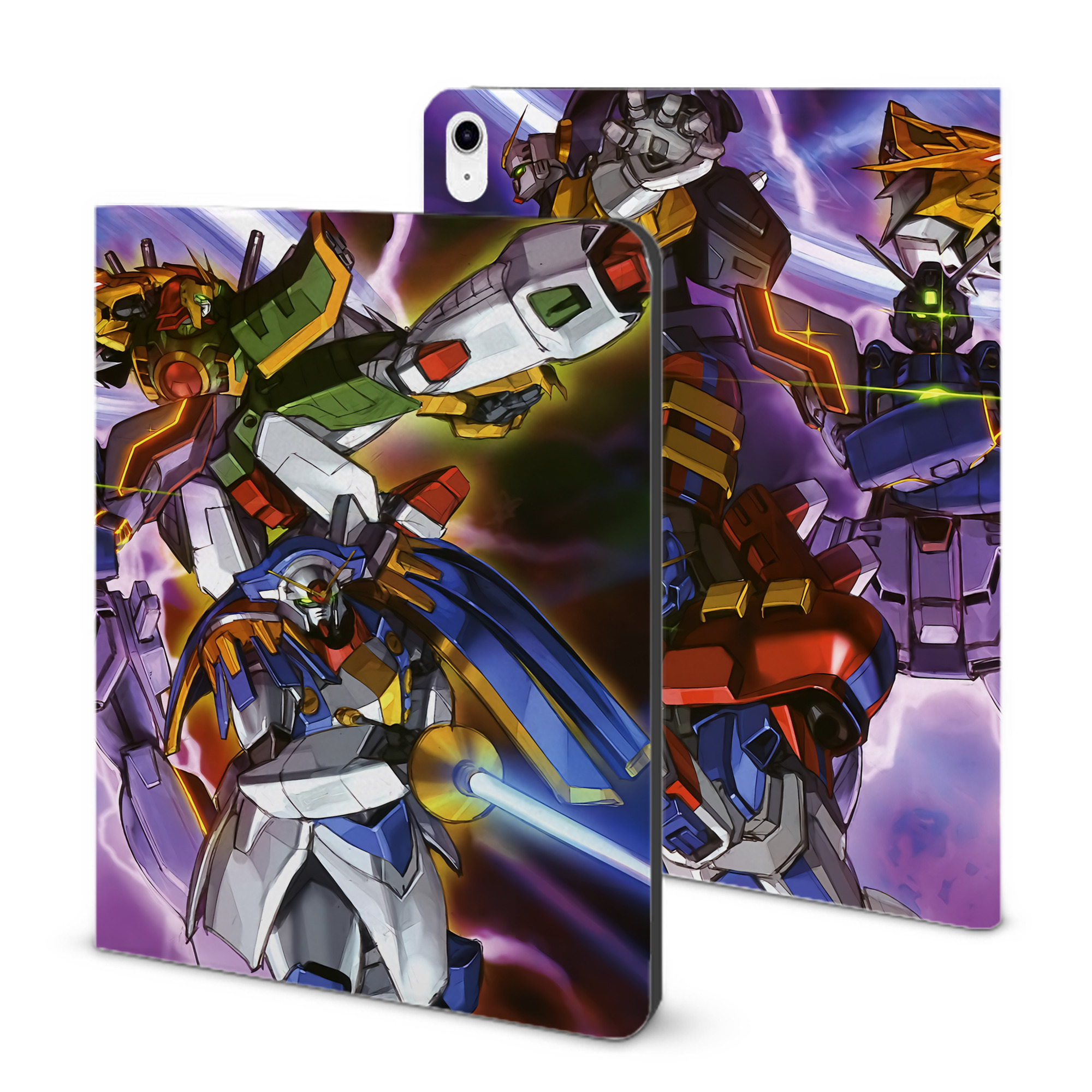 （画像用） 機動戦士ガンダム Mobile Suit Gundam IPad ケース ブック型 PUレザー TPU 耐衝撃 軽量 薄型 ペン収納なし 全面保護 IPad 各モデル対応